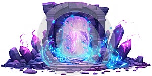 mystical portal to other realms with portal-themed magical energy spell effects