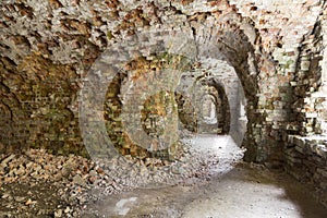 Mystical ruins. Old fort Tarakanivsky,  Rivne region. Ukraine