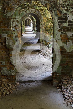 Mystical ruins. Old fort Tarakanovskiy,  Rivne region. Ukraine