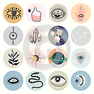 Abstract social media highlight covers, mysical