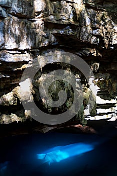 Mystical Sunlight Illuminating the Hidden Cave Waters