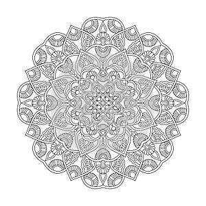 Mystical Symmetry Mandala Coloring Book Page for kdp Book Interior