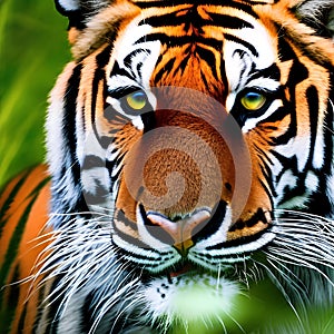 A mystical tiger with luminous eyes, prowling through a mystical forest illuminated by glowing orbs2, Generative AI