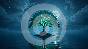 Mystical Tree of Life on Water