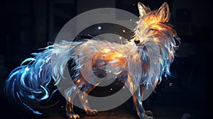 Mystical Vulpine Guardian: Fox Patronus Amidst Enchanted Moonlit Woods