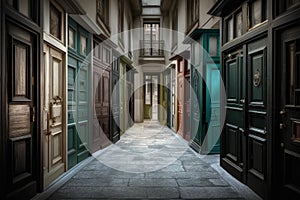 Mystifying Surreal doors choices. Generate Ai photo