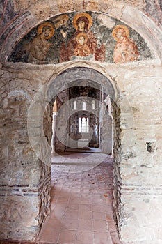 Mystras Church Ruins Greece Frescoe photo