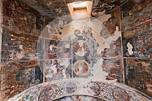 Mystras Frescoes Byzantine Church photo