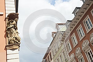 Myth angel statue on the building.