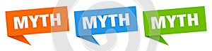 myth banner. myth speech bubble label set.