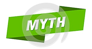 myth banner template. ribbon label sign. sticker