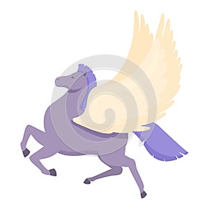 Myth horse flying icon cartoon vector. Pegasus animal