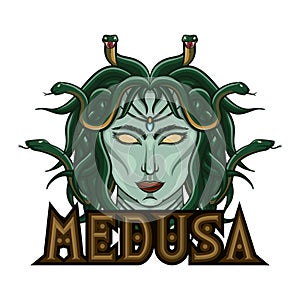 Myth of medusa for e-sport logo, mascot and print t-shirt illustration