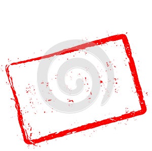 Myth red rubber stamp isolated on white.