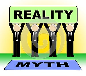 Myth Versus Reality Sign Showing False Mythology Vs Real Life - 3d Illustration