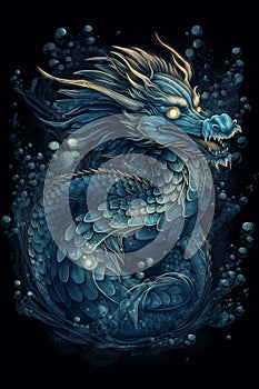 Mythic oriental dragon. AI Generated