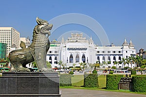 Mythical Beast At Maha Bandula Park And The City Hall, Yangon, Myanmar