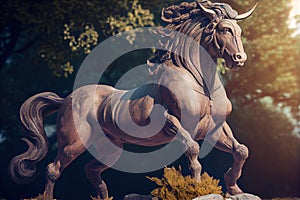 The Goat-Headed Stallion of Legend - Generative AI photo