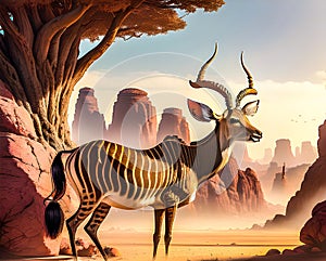 Mythical extinct antelope similar to a kudu