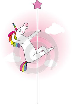 Unicorn pole dancer photo