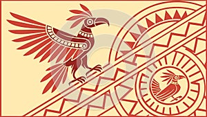 Mythical Phoenix Tribal Art Vector, Ancient Bird Pattern Design, vector design Generative AI