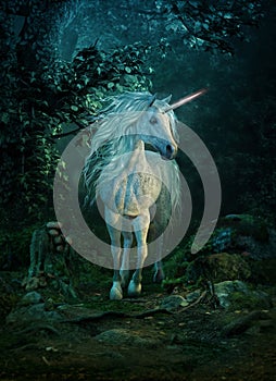 Mythical unicorn, 3d CG