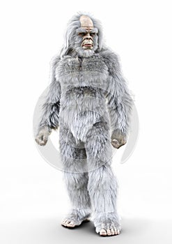 A mythical yeti creature on a white background.