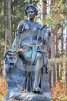 Mythological femail sculpture in Pavlovsk park