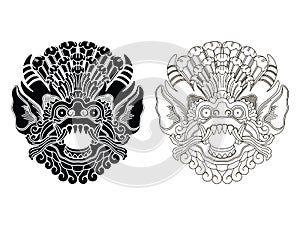 Mythological god's masks. Balinese style. Barong. photo