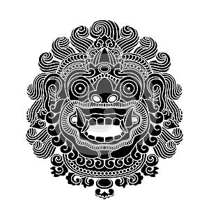 Mythological gods head, indonesian traditional art