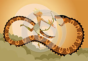 apollo aiming his bow at the serpent python in delphi