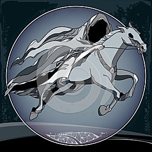 Mythological Nazgul in the round frame. The series of mythological creatures