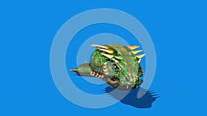 Mythological SNAKE Monster Dragoon Slither Blue Screen 3D Rendering Animation