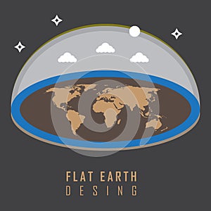 Mythology flat earth desing concept illustration vector graphic