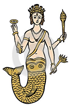 Mythology idols Dagon - vector illustration