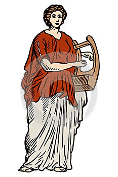 Mythology idols Erato - vector illustration