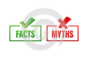 Myths facts. Facts, great design for any purposes. Vector stock illustration