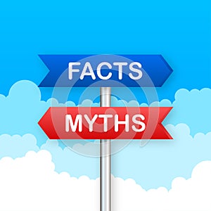 Myths facts. Facts, great design for any purposes. Vector stock illustration.