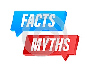 Myths facts. Facts, great design for any purposes. Vector stock illustration.