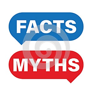 Myths Facts sign button vector