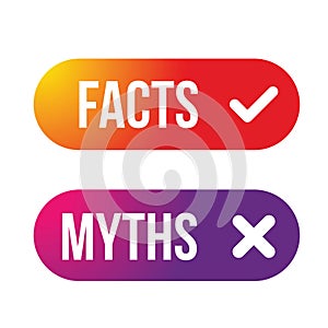 Myths Facts sign button vector photo