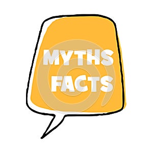 Myths facts Vector lettering illustration on white background