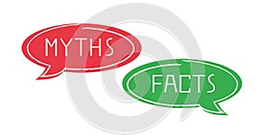 Myths vs facts infographic icon.