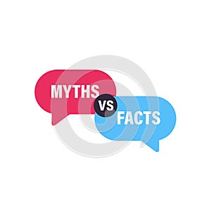 Myths vs Facts speech bubble concept design