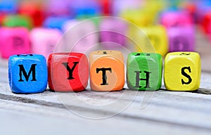 Myths word on table