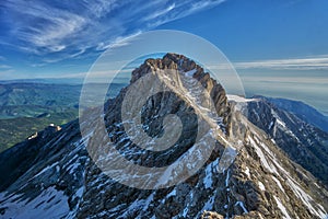 Mytikas, the highest peak of Mount Olympus at Greece