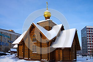 MYTISHCHI, RUSSIA - January, 2021:  Temple of the Introductions of the Blessed Virgin photo