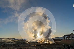 Myvatn lake Iand geo thermal steam