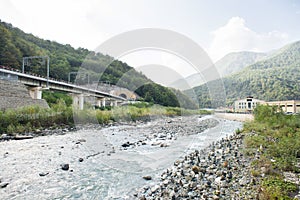 Mzymta River on Krasnaya Polyana. Sochi