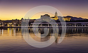 MÃÂ¡laga sunset - Cathedral and promenade photo